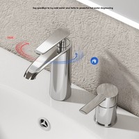 Laixing Nouveau Lavabo sur Pied Minimaliste Moderne de Petite Taille avec Double Trou Intégré pour Lavage des Pieds