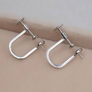 ต่างหูเงินแท้ S925 แบบเกลียว ต่างหูมุกสำหรับผู้หญิง อุปกรณ์ DIY สำหรับทำเครื่องประดับ กึ่งสำเร็จรูป - Product Image 3