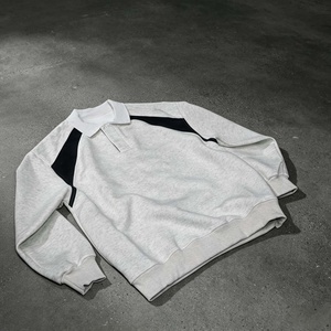 Sweat-shirts pour hommes de haute qualité, décontractés, surdimensionnés, en tissu patchwork, avec logo brodé personnalisé - Product Image 6
