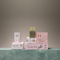 Nouvel An calendrier de l'avent boîte-cadeau personnalisé rose calendrier de l'avent boîte d'emballage 12 jours