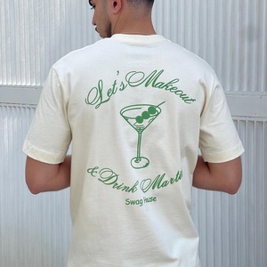 Camiseta y Pantalones Cortos Extra Grandes Vintage Personalizados al por Mayor para Hombre, 100% Algodón Pesado de 280 Gramos, Estampado Bordado, Estilo Casual de Verano - Product Image 4