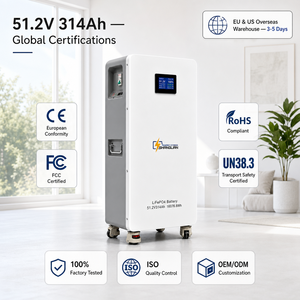 แบตเตอรี่โซลาร์สำหรับที่อยู่อาศัย 51.2V 300Ah LiFePO4 15.36kWh ระบบกักเก็บพลังงาน พร้อม Smart BMS แอปพลิเคชันบนคลาวด์ และอายุการใช้งาน 6000 รอบ - Product Image 5