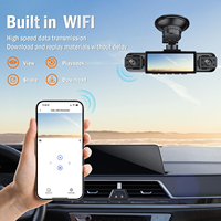 Caméra embarquée 4 canaux 360° °   Caméra embarquée WiFi 1080P avec vue panoramique, écran IPS 3,0 pouces, vision nocturne, enregistrement en boucle, caméra de voiture DVR