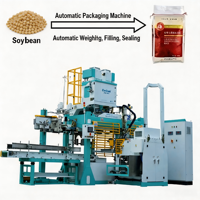 Machine d'emballage entièrement automatique pour sacs tissés de riz de 5 à 25 kg |   Machine d'emballage automatique avec pesage, remplissage et scellage