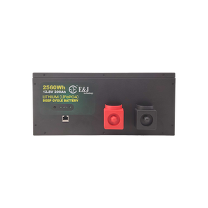 Batterie LiFePO4 EJ 12V 200Ah pour camping-car, avec BMS intelligent, indicateur CANBUS, +4000 cycles, -20-60°C, pour installations sous le siège - Product Image 1