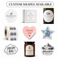 Autocollants personnalisés en papier couché festonné, étiquettes adhésives imperméables pour boulangerie, découpées à la forme pour l'emballage de biscuits, de pots et de gâteaux