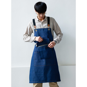 Delantal <span class=keywords><strong>de</strong></span> Pechera sin Mangas <span class=keywords><strong>de</strong></span> Mezclilla Estilo Coreano, Reutilizable y Moderno para <span class=keywords><strong>Hombres</strong></span> y Mujeres, Peluqueros, Estilistas, Artistas, Tiendas <span class=keywords><strong>de</strong></span> Té con Leche - Product Image 4