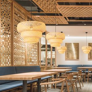 Lampes suspendues tissées transfrontalières, rotin artisanal à trois étages décoratif pour restaurants, Priva - Product Image 4