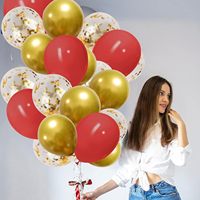 Kit de guirlande de ballons rouges et dorés 104 pièces, confettis métalliques, arche en latex, décoration pour fête, mariage, Saint-Valentin, anniversaire