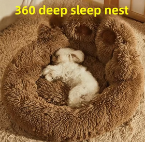Klassisches Faser-Hundebett für alle Jahreszeiten, abnehmbar und waschbar, warm und bequem für kleine bis große Hunde & Katzen - Product Image 3