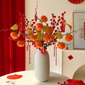 Capodanno Bouquet decorativo di frutta rossa e fiori per soggiorno e tavolo da pranzo disposizione della fortuna di fine anno - Product Image 2