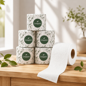 Papel Higiénico <span class=keywords><strong>de</strong></span> Bambú Langqiao con Certificación FSC, CE e ISO9001, 3 Capas, Blanco, en Cartón a Granel, <span class=keywords><strong>Precio</strong></span> <span class=keywords><strong>de</strong></span> Distribuidor para Exportación, Suministro OEM - Product Image 1