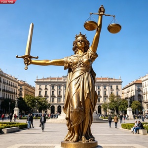 YOUFINE Statue <span class=keywords><strong>de</strong></span> <span class=keywords><strong>la</strong></span> Dame <span class=keywords><strong>de</strong></span> <span class=keywords><strong>la</strong></span> Justice en Bronze grandeur nature, Sculpture dorée <span class=keywords><strong>de</strong></span> Thémis pour Tribunal et Cabinet d'avocats - Product Image 1