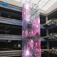 Écran LED transparent avec film cristallin, affichage publicitaire holographique invisible avec fonction d'animation