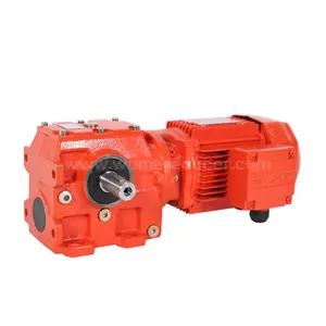 Gear Right Angle Motor Reductor S Series Helical Worm Gearbox With Torque Arm Aluminium Worm Gear