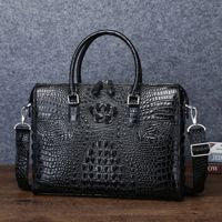 Nouvelle sacoche pour homme à motif crocodile, grande capacité, sac à documents, sac pour ordinateur portable, sac bandoulière pour homme
