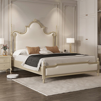 Meubles de chambre à coucher français lit king size cadre en bois de luxe style européen dernier cri lit double queen size lit à dossier design