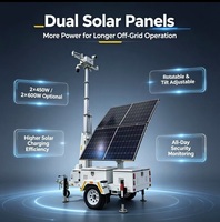 Tour de surveillance solaire mobile avec capteur CMOS, vision nocturne anti-vandalisme, batterie haute capacité et système de surveillance télescopique