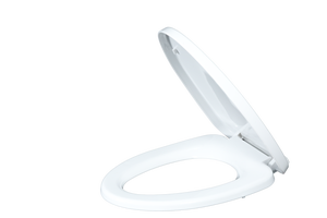 Siège de toilette ergonomique blanc allongé avec charnières à fermeture douce et système de dégagement rapide pour un nettoyage facile et des salles de bain modernes - Product Image 2