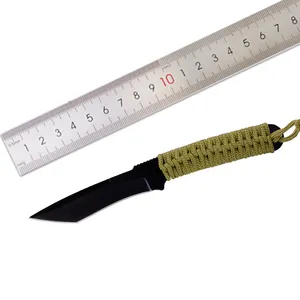 Outdoor Wandelen Vast Mes Edc Tools Tactisch Survival Jachtmes Met Nylon Touw