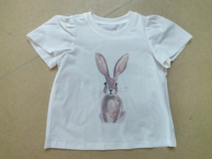 <span class=keywords><strong>Felpa</strong></span> ecologica autunnale in cotone a manica corta da ragazza graziosa cravatta a tema foresta con motivo arricciato sfondo bianco - Product Image 2