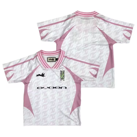 Kaus sepak bola kualitas tinggi OEM desain cetak 3D silikon kustom Logo bordir pakaian jalan Retro Jersey sepak bola