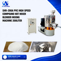 Mélangeur à chaud haute vitesse SHR-200A de 200 litres pour poudre de PVC, WPC, peinture, matériaux chimiques, kaolin, toner