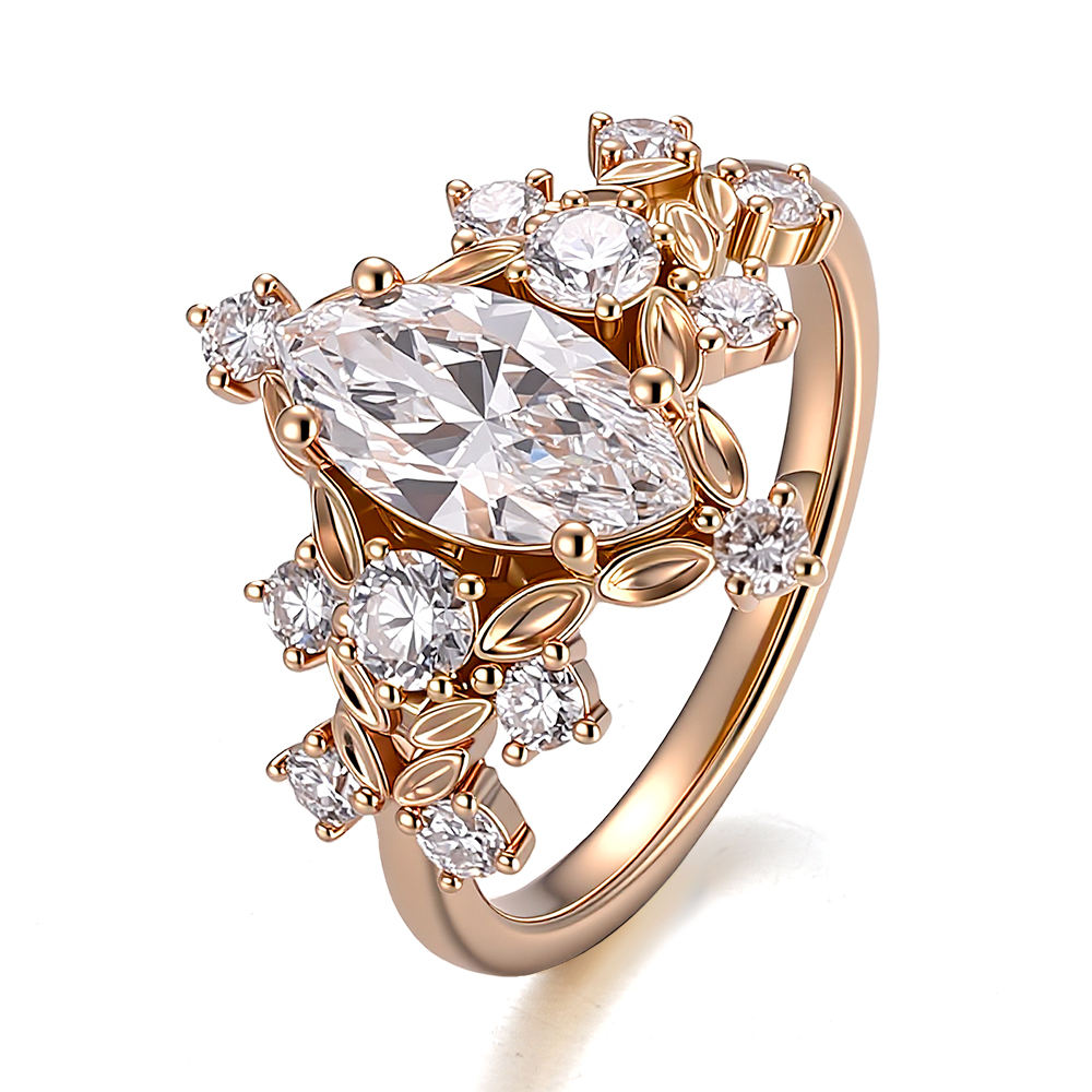 แหวนเพชรแล็บทองคำแท้ 14K