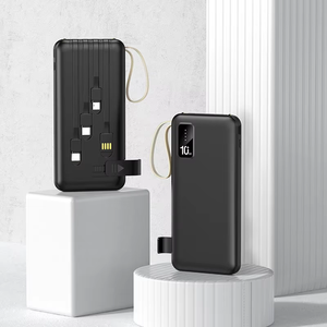 Precio de fábrica de alta calidad portátil 10000mAh 20000mAh pantalla LCD BANCO DE ENERGÍA incorporado 4 Cable cargador con soporte y linterna - Product Image 5