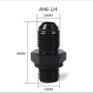 Raccord de tuyau de refroidisseur d'huile en aluminium An6 1 4 Nps pour mise à niveau de voiture 350 400 700R 4L60E, noir - Product Image 1