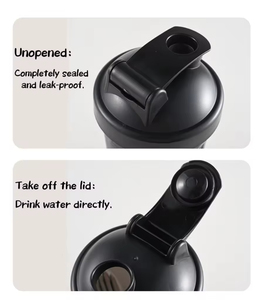 Bouteille d'eau sport en plastique OEM&ODM sans BPA 20oz, anti-fuite, portable, pour la gym, avec logo personnalisé et boule mélangeuse pour <span class=keywords><strong>shaker</strong></span> protéiné - Product Image 6