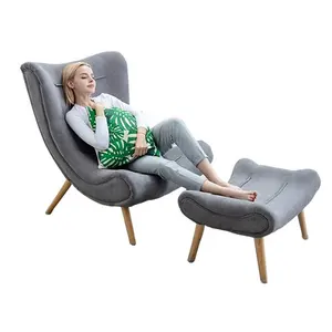 Удобный Диван-стул из ткани, мебель для гостиной, стул для отдыха с подставкой для ног