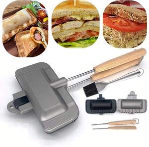 Sartén para sándwich de doble cara, antiadherente, para cocina, tostadas, tortillas, bandeja para hornear, resistente a altas temperaturas, cocina de Gas aplicable - Product Image 3