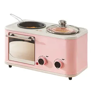 Supplier Pink Multi Functional Sandwich Station Family Food Machine 3 in 1 Breakfast Makers