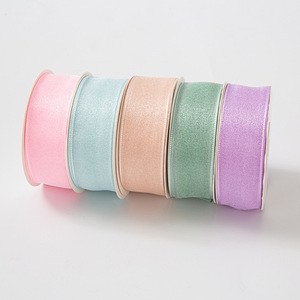 25mm Semi-transparent Pearl Organza <b>Ribbon</b> DIY Bow Jewelry Garment Accessory <b>Wedding</b> Gift Wrapping Tape Wholesale - Product Image 5