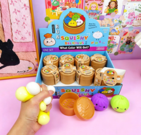Jouet Squishy Mignon en Forme de Boulette à Rebond Lent, Jouet Anti-Stress à Presser avec Boîte Vapeur pour Enfants et Adultes, Boîte Mystère