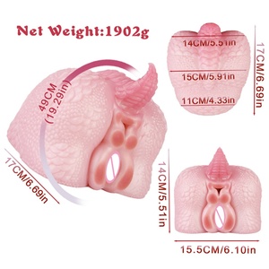 Juguetes de masturbación masculinos GEEBA: Muñeca de silicona con forma de trasero de animal, masturbador masculino de dragón, vagina de bolsillo, juguete sexual al por mayor. - Product Image 2