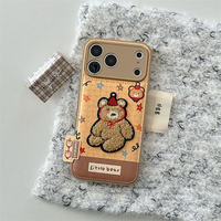 Coque de téléphone mignonne motif chiot pour iPhone 17, étui arrière en tissu PC TPU motif chien de dessin animé pour iPhone 17 Air 16 15 14 Pro Max