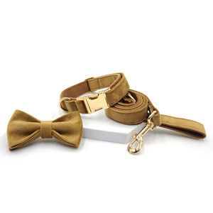 En çok satan ürünler 2024 sevimli kahve kadife köpek çiçek moda köpekler için evcil hayvan göğüs tasması klasik sakinleştirici yaka - Product Image 2