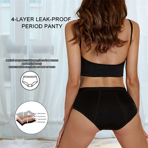 Braguitas Menstruales de Algodón Orgánico a Prueba de Fugas <span class=keywords><strong>para</strong></span> <span class=keywords><strong>la</strong></span> Noche, Color Negro, <span class=keywords><strong>para</strong></span> <span class=keywords><strong>la</strong></span> Menstruación, 2022 - Product Image 1