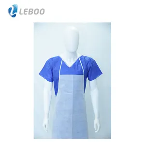 Disposable Apron Leboo High Quality ISO CE Disposable Plastic PE Coated Apron Disposable Plastic Apron