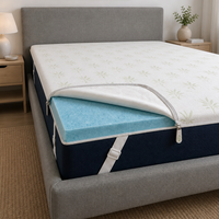 Housse de matelas ajustable en jacquard de bambou OEM 250 GSM avec membrane imperméable, bande élastique aux 4 coins et fermeture éclair personnalisée à 360 degrés