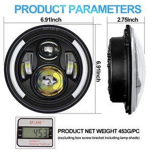Promotion : Phares de moto à LED 7 pouces avec système d'éclairage automatique Angel Eye et clignotants ambre - Product Image 6