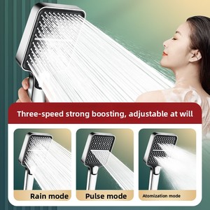 Ensemble de pommeau de <span class=keywords><strong>douche</strong></span> haute pression à 3 modes avec <span class=keywords><strong>tuyau</strong></span> étanche en acier inoxydable de 2.0m et support ensemble de salle de bain avec buses anti-obstruction - Product Image 4