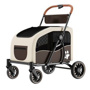 Multi-functional Carbon Steel Pet <strong>Stroller</strong> for Medium-Large <strong>Dogs</strong> Foldable Portable Outdoor Carrier Cross-Border Ready (Model - Product Image 2
