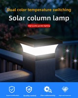 Lampe solaire à capuchon pour poteau, IP65, LED bicolore, pour poteau de clôture, extérieur, jardin, villa, colonne, compatible OEM