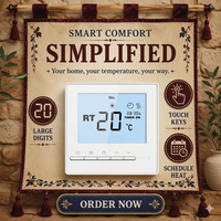 Nuevo Termostato Inteligente WiFi en Oferta, Diseño de Espejo Integrado en Acrílico, Modelo Simple