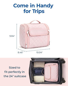 Grande capacité PVC voyage pour trousse de toilette sac résistant à l'eau suspendu organisateur Smart Partition Design fermeture à glissière dame - Product Image 4