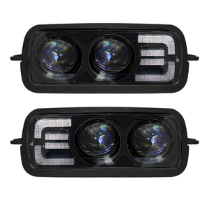 Luz LED de señal de giro con DRL blanco para Lada <span class=keywords><strong>Niva</strong></span> 4x4, luces antiniebla delanteras de coche, carcasa de aluminio, 2 uds. - Product Image 1