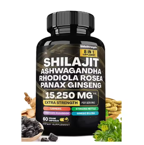 Diskon besar kapsul Shilajit murni Himalaya murni Met Ashwagandha Panax <span class=keywords><strong>Ginseng</strong></span> penguat energi 60 Hitungan - Product Image 1